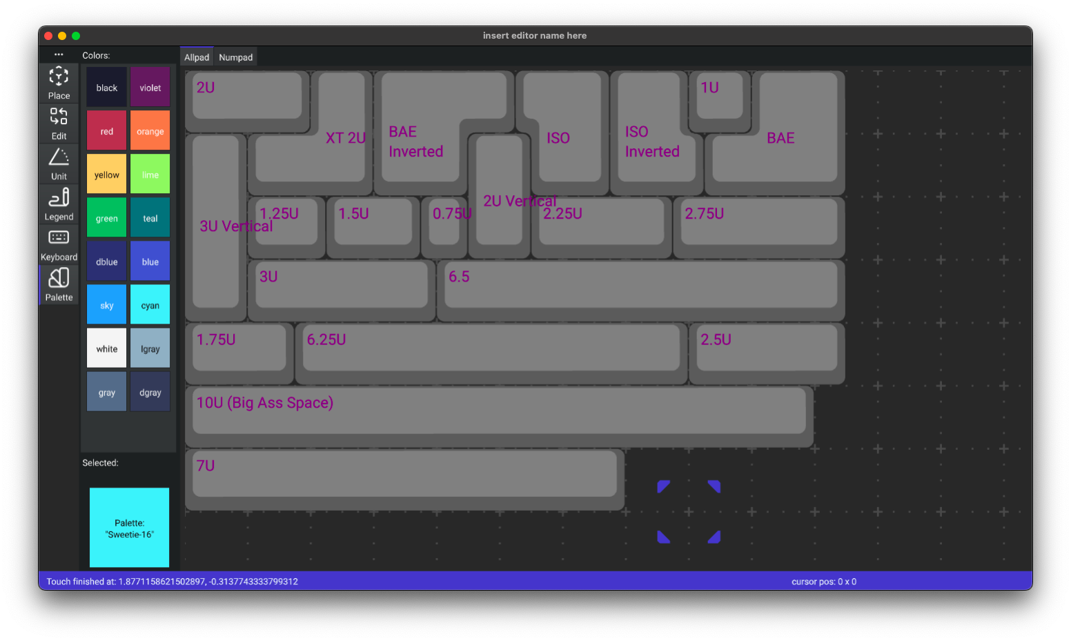 The keyboard editor screenshot 2